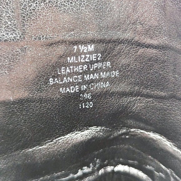 Marc Fisher Women Lizzie Black Croc Festival Combat Black Leather Boots sz 7.5 - Picture 8 of 12